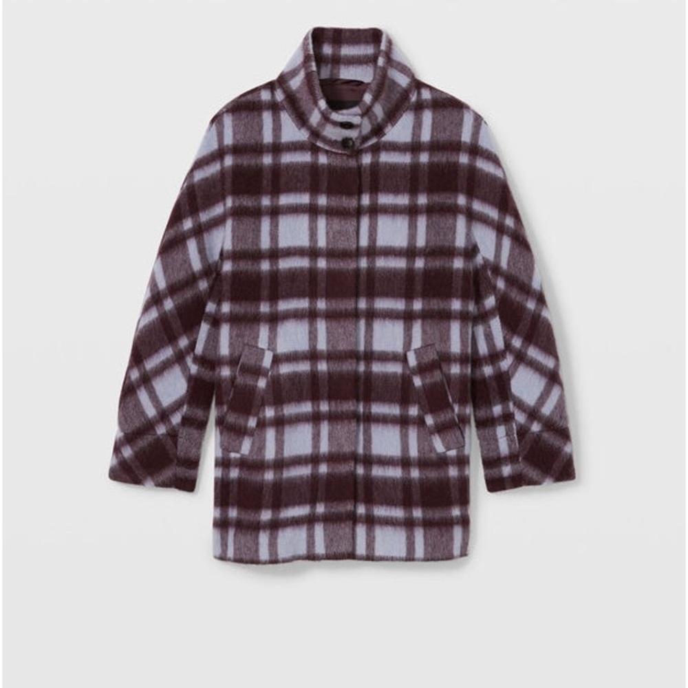 CLUB MONACO Plush Plaid Cocoon Coat sz. SMALL -excellent condition